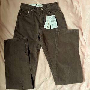brown jeans from zara